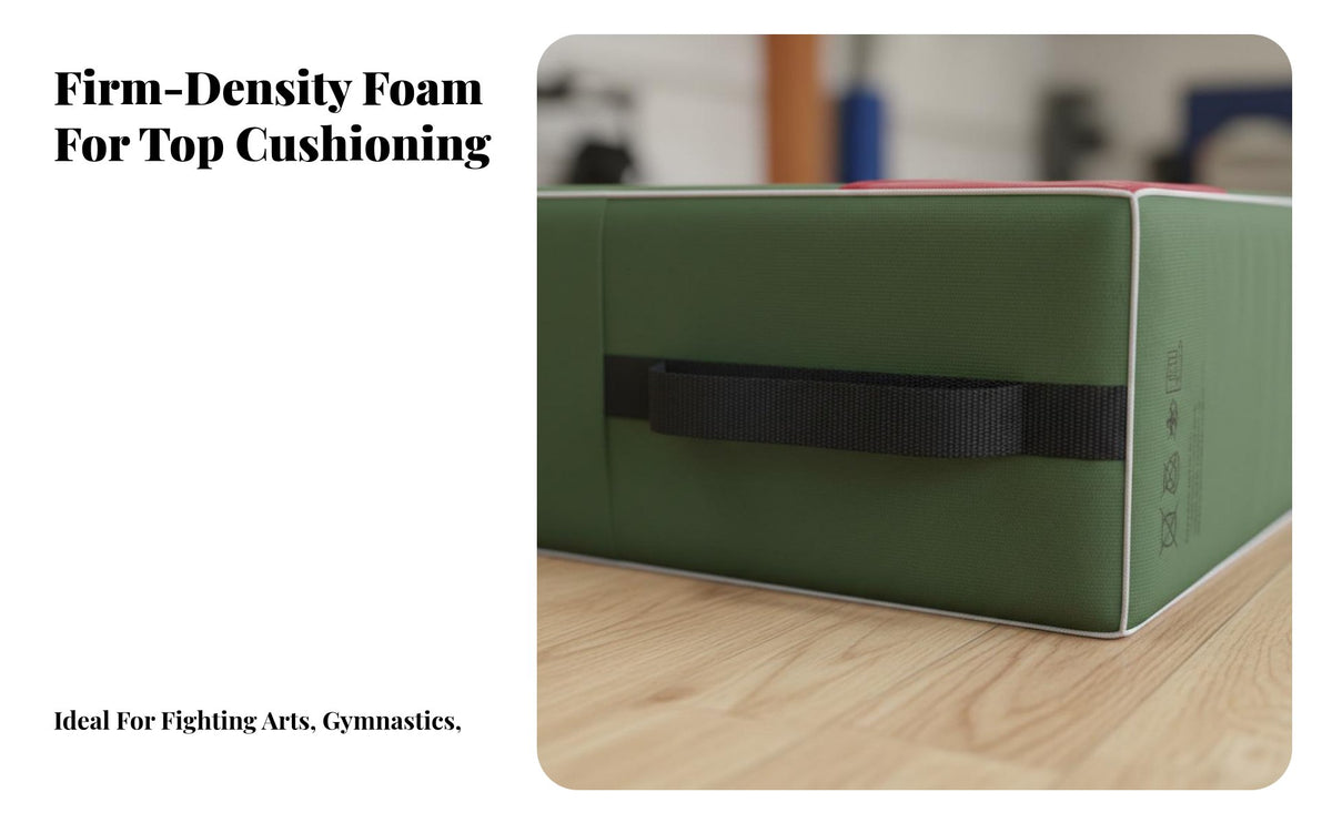 Foldable Folding Gymnastics Mat Multi-Purpose Thick Tumbling Mat Shock Absorbing Combat Arts Training Pad High-Density Foam for Gymnasts, Cheerleaders, Dance Studio, Home Gym, Workouts, School