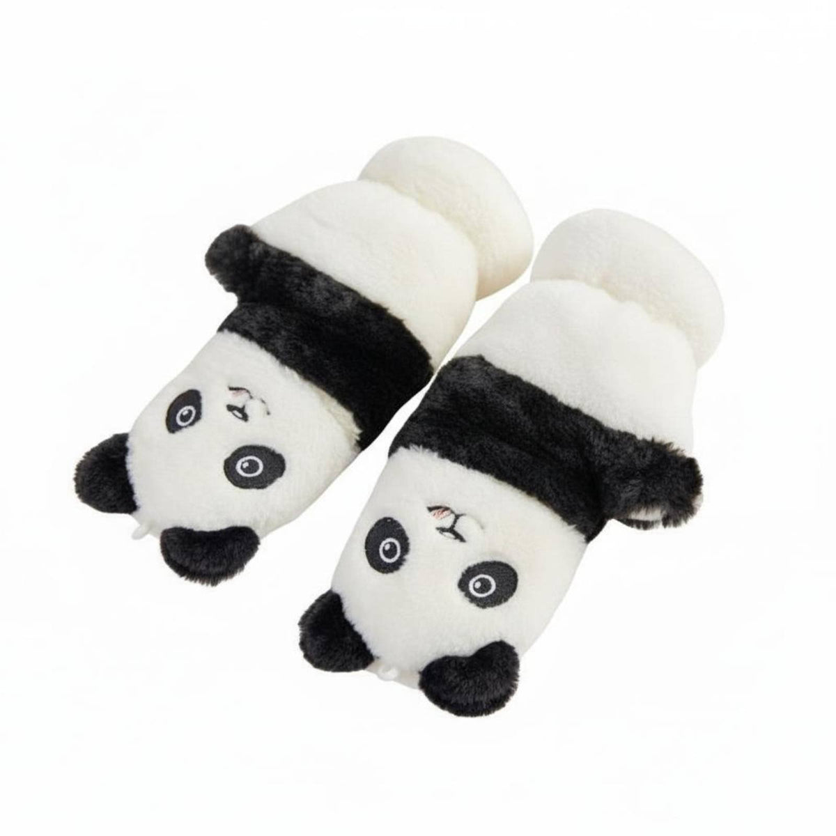Thick & Warm Panda Flip Top Gloves Soft Convertible Panda Mittens Windproof for Students, Children 6+, Cycling, Outdoor, Texting
