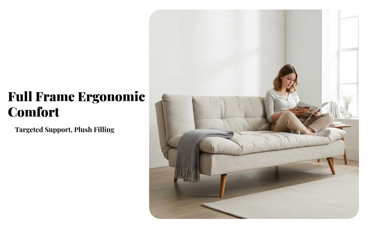 Multifunctional Folding Sofa Bed Space-Saving Design Living Room Furniture Modern design transformable Seating Removable and cleanable Cover for Apartment Dwellers, Students, Homeowners, Bedroom, Home Office, Lounge