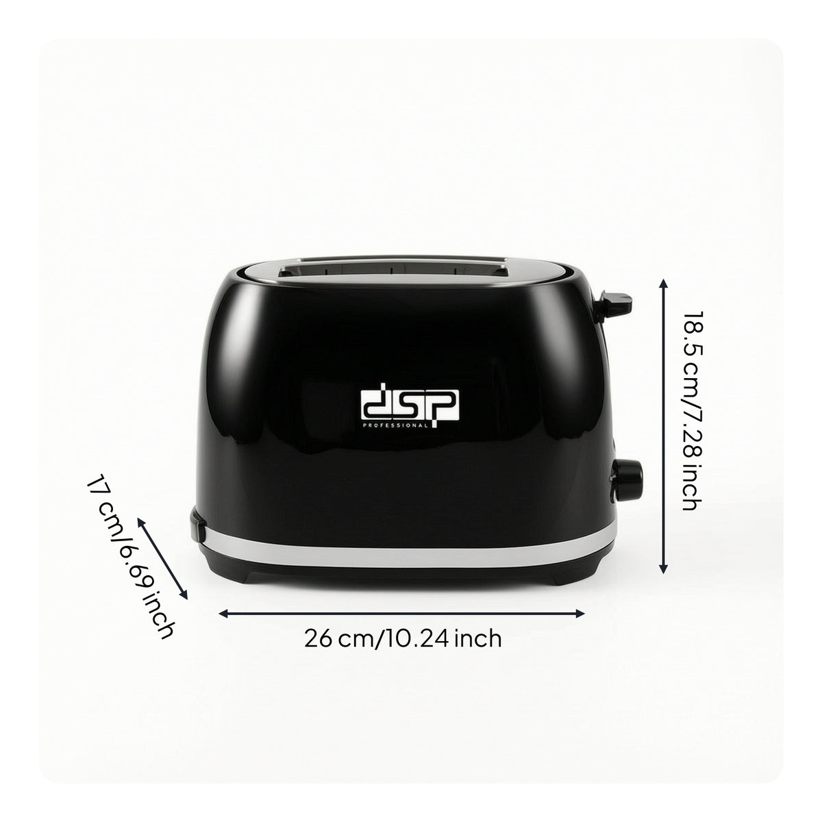 Two-Slice Toaster Non-Slip Toaster with Crumb Tray Adjustable Easy to Clean for Kitchen, Small Apartments