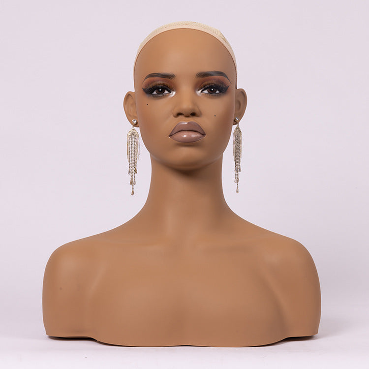 PVC Wig Mannequin Head for Display of Necklaces and Earrings