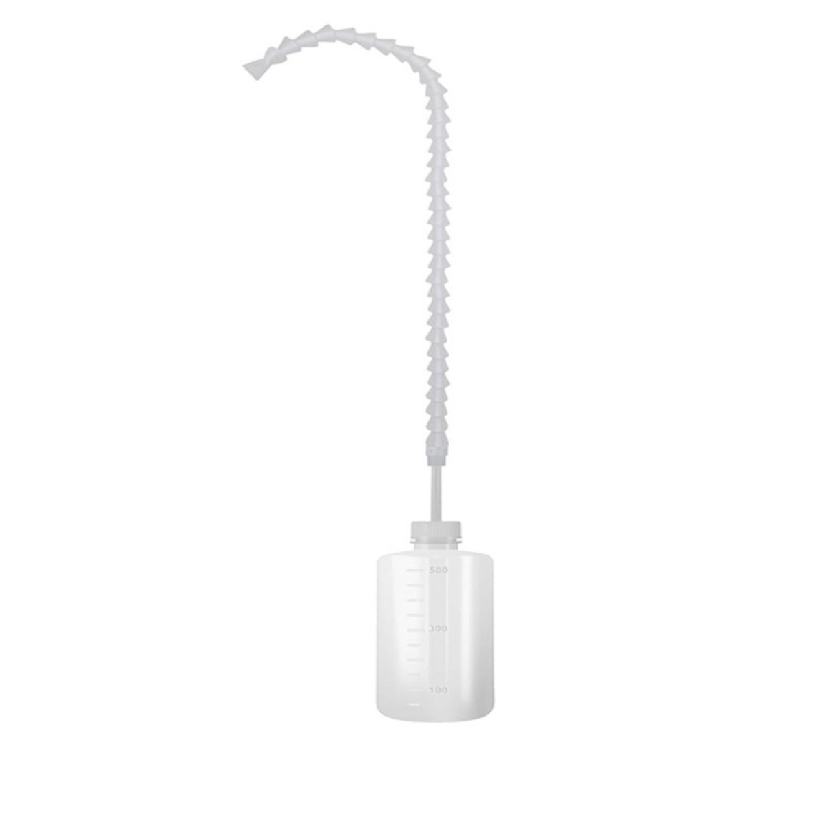 Narrow-Spout Press Watering Bottle with Bent Neck Translucent Press Bottle with Long Nozzle Visible Markings Sturdy for Tight Growing Areas