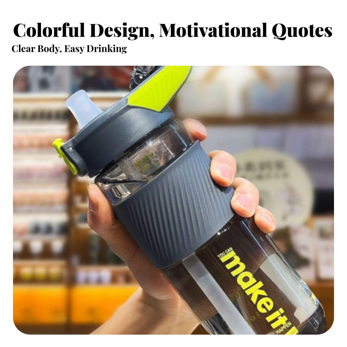 Athletic Beverage Bottle with Straw Drop-Resistant Water Bottle Heat Insulated Reusable Tumbler with Hinged Lid for Athletes, Gym, Travel, School