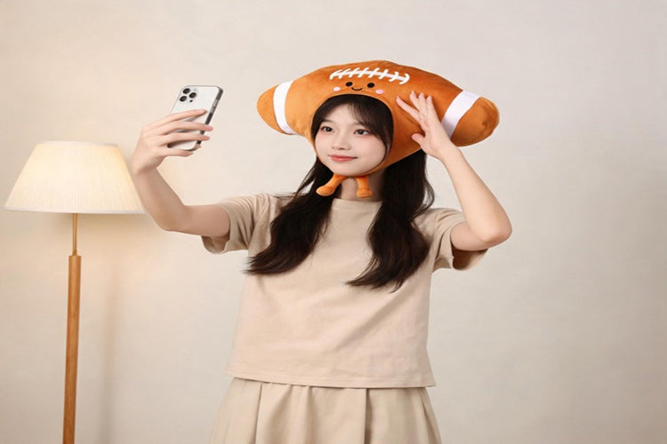 Cartoon Football Headgear Costume with Legs for Sports Events
