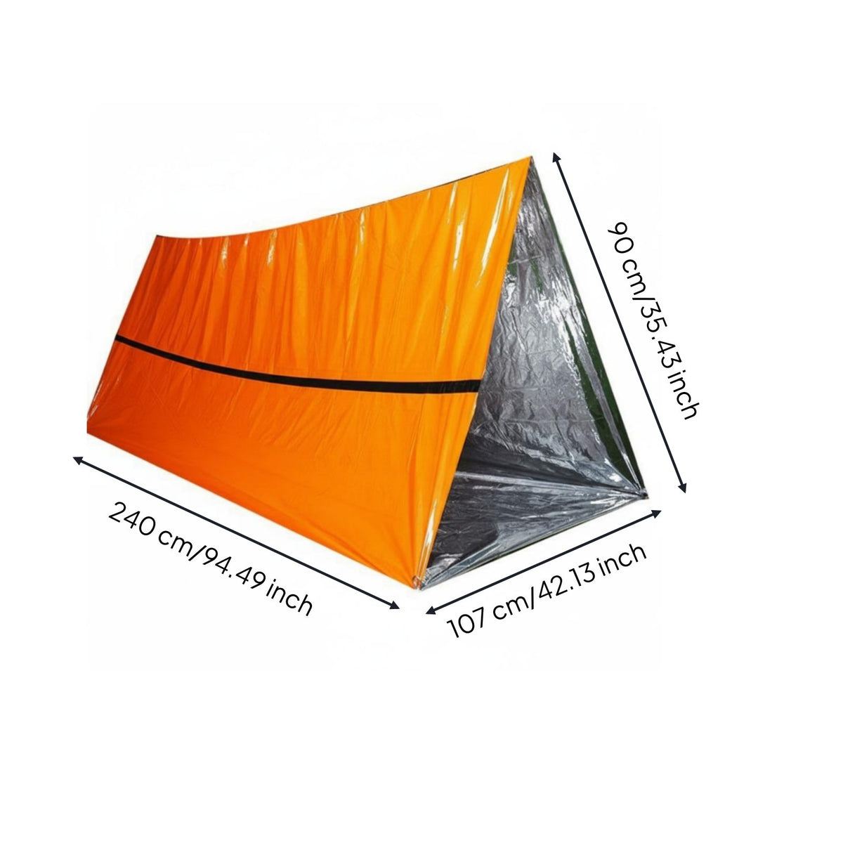 Compact PE Survival Shelter Waterproof Thermal Survival Tent Windproof for Survivalists, Backpackers, Camping, Backpacking, Hiking