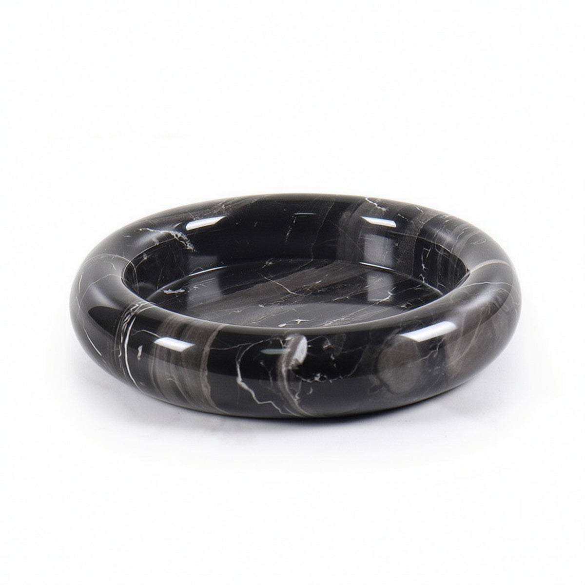 Marble Tray Round Marble Bowl Shallow Stone Tray for Tabletop