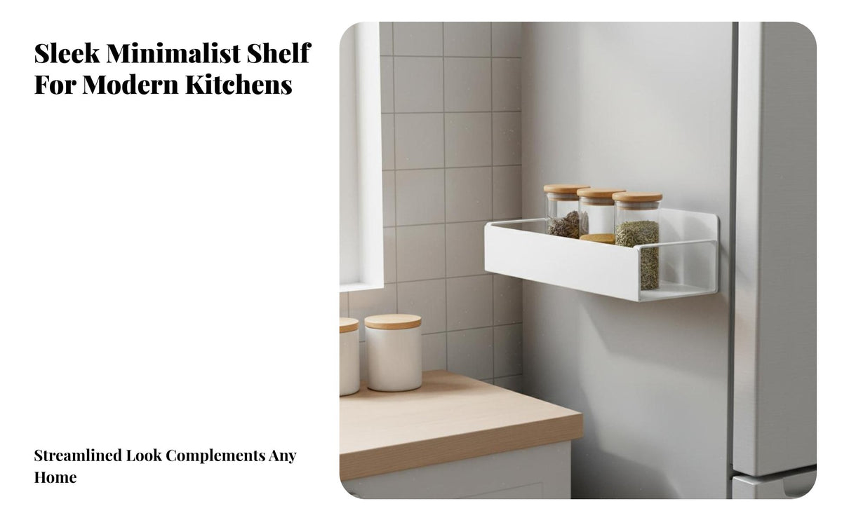Drillno-Drill Installation Attachable Refrigerator Shelf Movable Refrigerator Side Shelf Space-Saving Kitchen Organizer Multipurpose for Home Cooks, Homeowners, Students, Dorm Room, Bathroom, Office, Workshop
