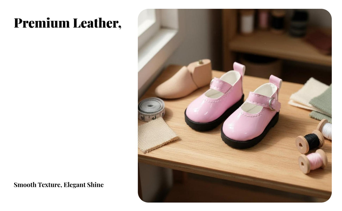 BJD Doll Shoes Handmade 30cm Doll Strap Shoes Low Heel Miniature Shoe Model for Hobbyists