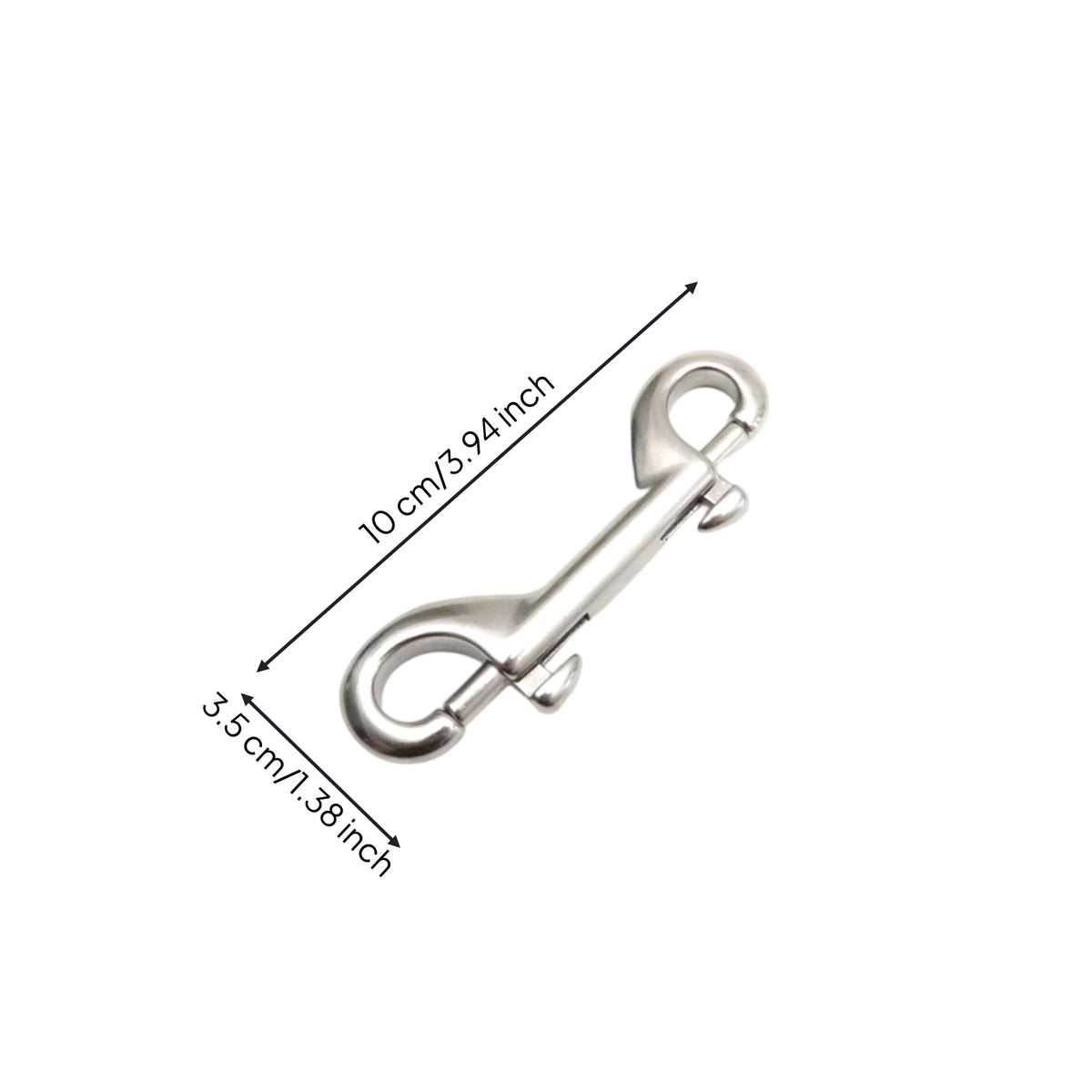 Metal Double-Ended Snap Hook Silver Double Ended Snap Hook Polished Spring Loaded Smooth for Fishing