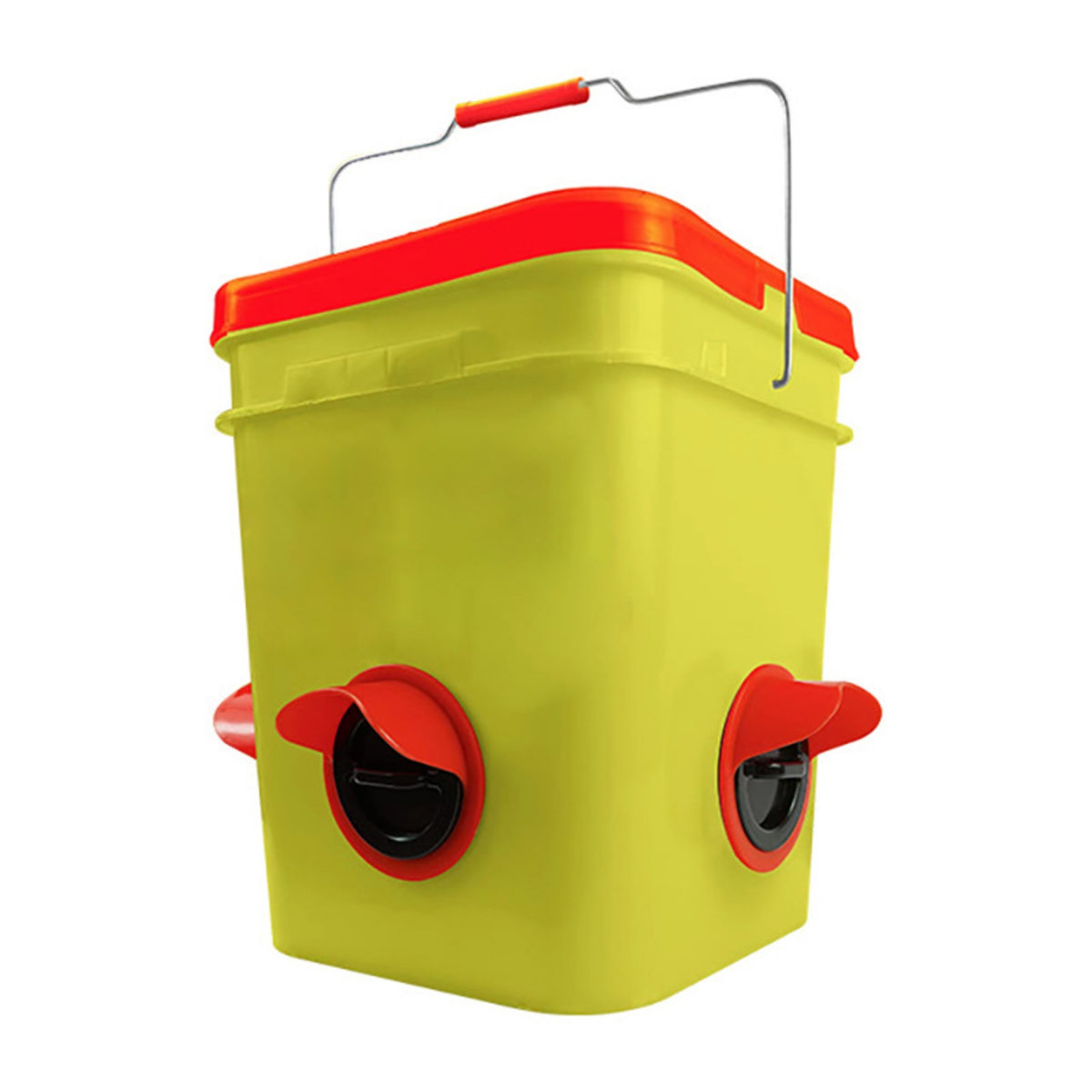Food-Grade Chicken Container Feeder Square Container Feeder with Ports Sturdy Reusable for Chickens