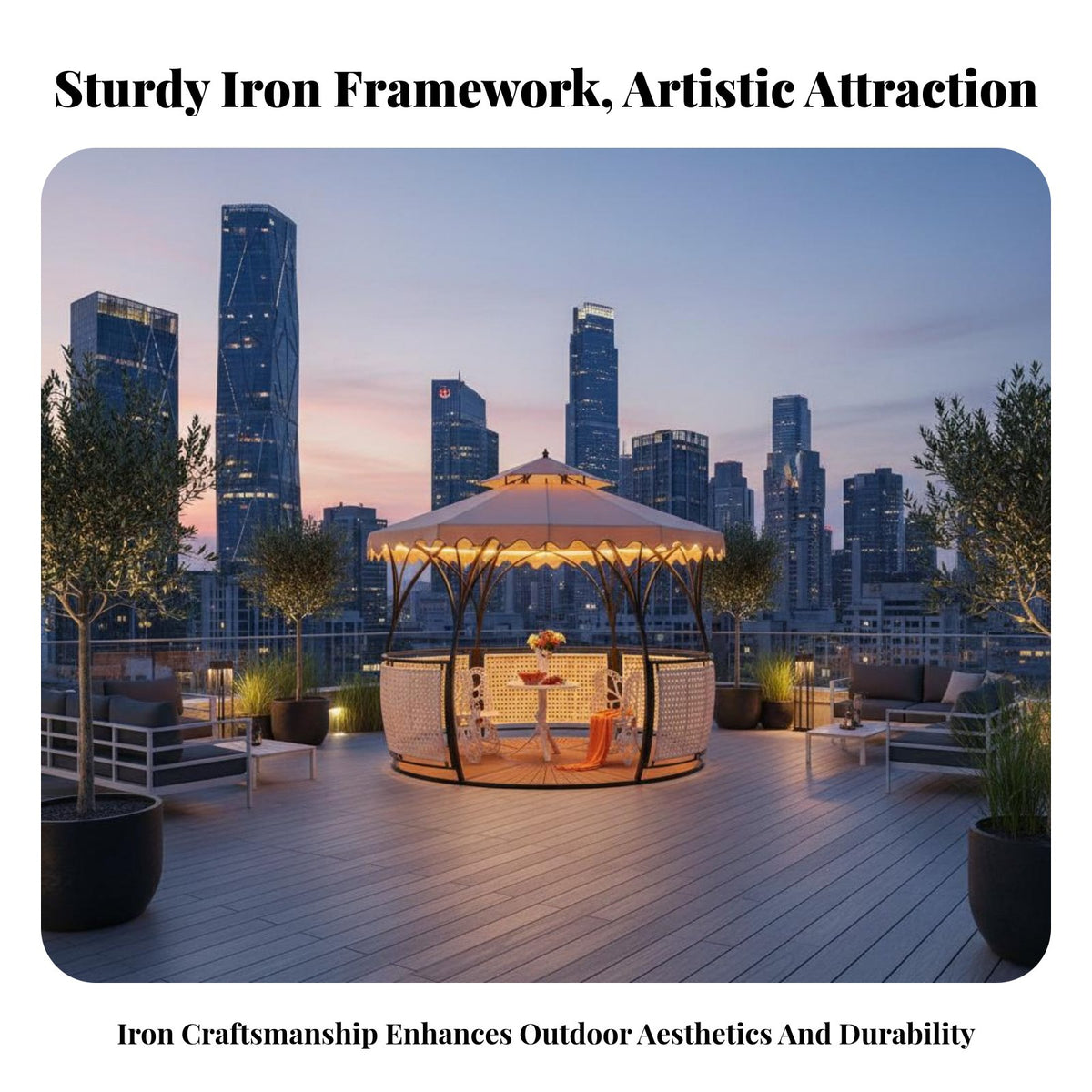 Sunshade Hardtop Gazebo Rainproof Round Hardtop Gazebo Weather-Resistant Pavilion Sunlight Protection for Homeowners, Families, Business Owners, Courtyard, Rooftop Terrace, Backyard, Poolside