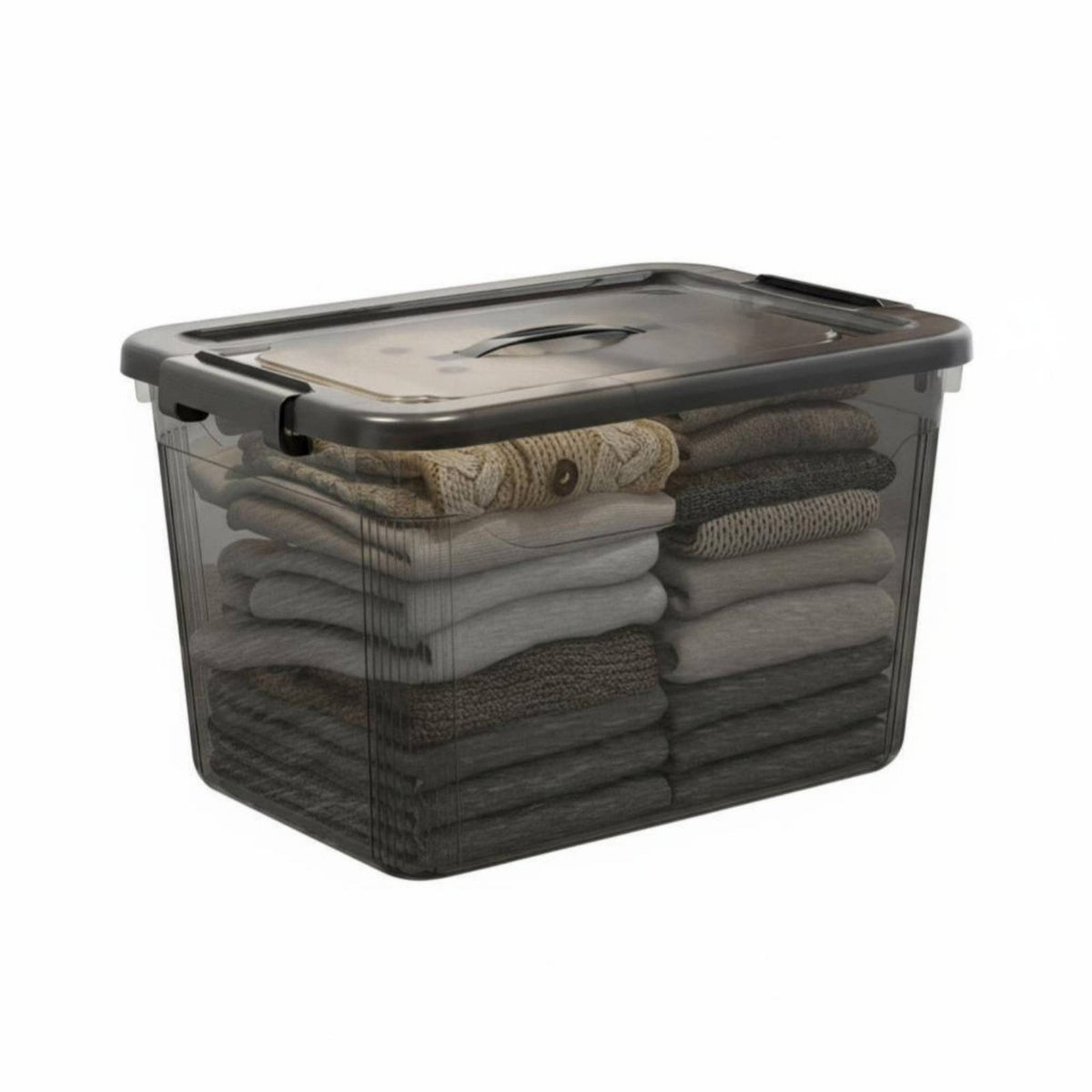 Clear Lidded container With Lid Clear Utility Box Stackable Design for Kitchen, on-the-go