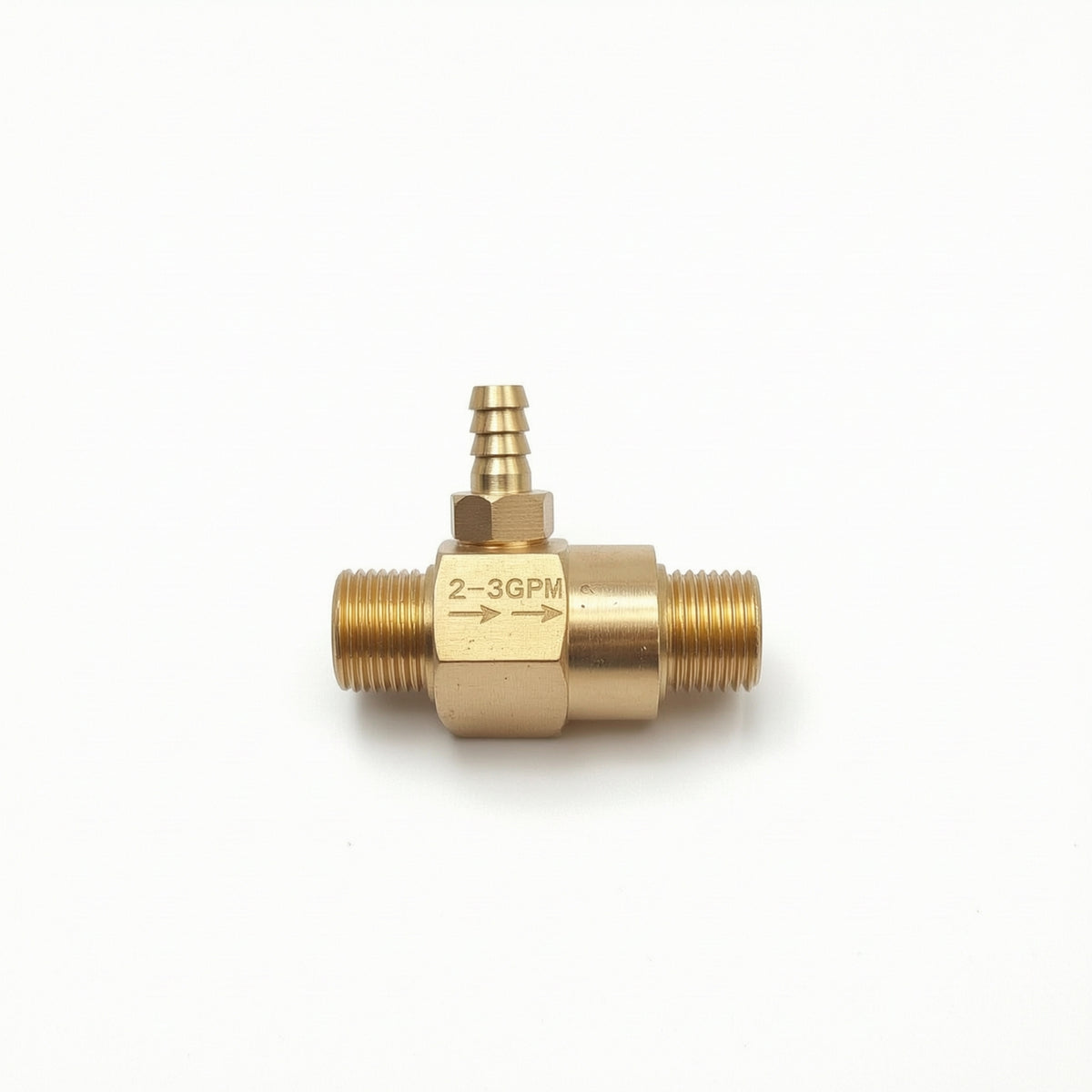 Brass Injector Nozzle with Barbed Outlet Threaded Foam Injector Compact Foam Nozzle for Pressure Washer, Car Wash