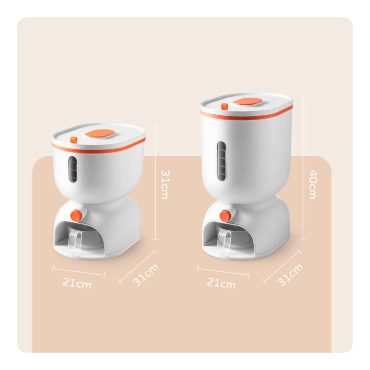 Single-Press Dispensing Automatic Rice Dispenser Large Capacity Press-Button Rice Bin Airtight Seal for Countertop