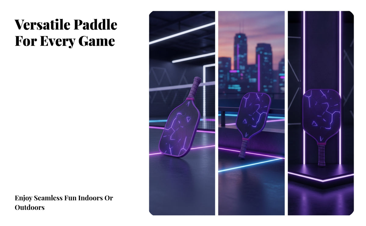 Wrapped Handle Fiberglass Pickleball Paddle Cracked Electric Pattern Purple Pickleball Paddle