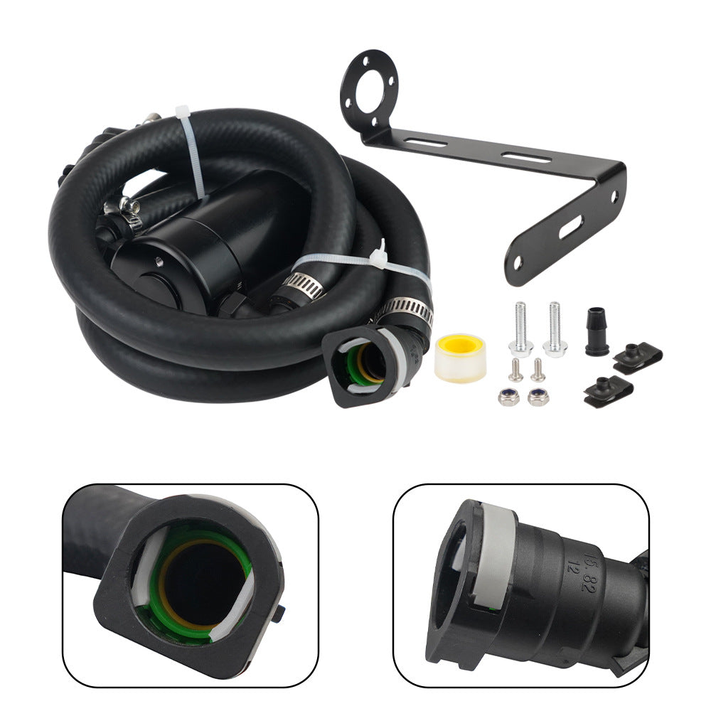 Black Works Racing Aluminum Oil Catch Can Kit for Ford F150 Raptor