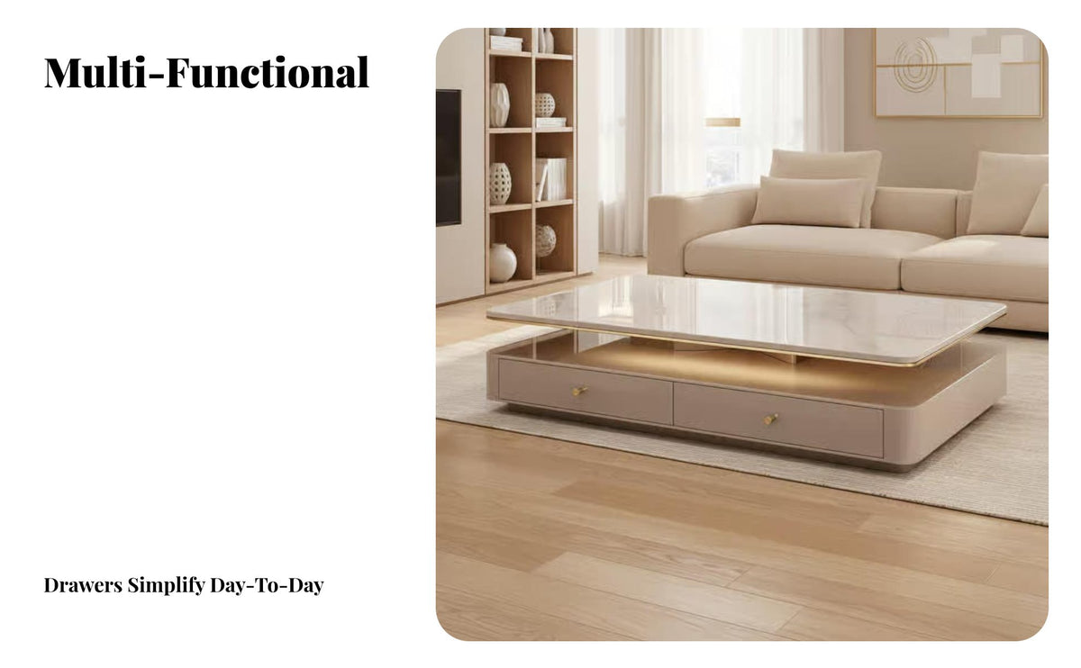 2 Pieces Light Luxury Nesting Table Set Minimalist design Round Nesting Table Set with Storage Drawer Living Room Furniture Space-Saving for Small Apartment Dwellers, Homeowners, Interior Decorators, Home, Lounge Area