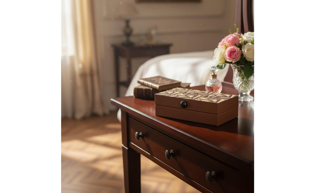 Wooden Jewelry Box European Style Jewelry Keepsake Box High-End Home Decor for Dressing Table, Study, Wardrobe