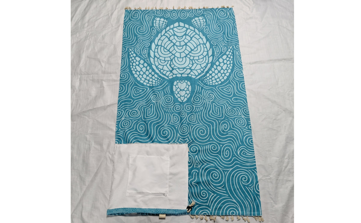 Beach Towel with Pocket Convertible Towel Bag Lightweight for Pool
