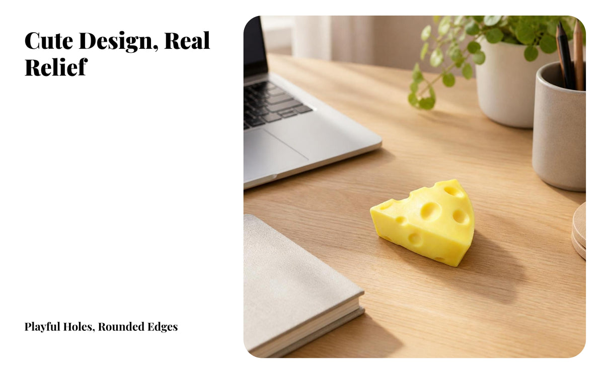 Stress-Relief Cheese Squishy Soft Squishy Toy Cute Press Toy Compact for Fidgeters, Desk, Office