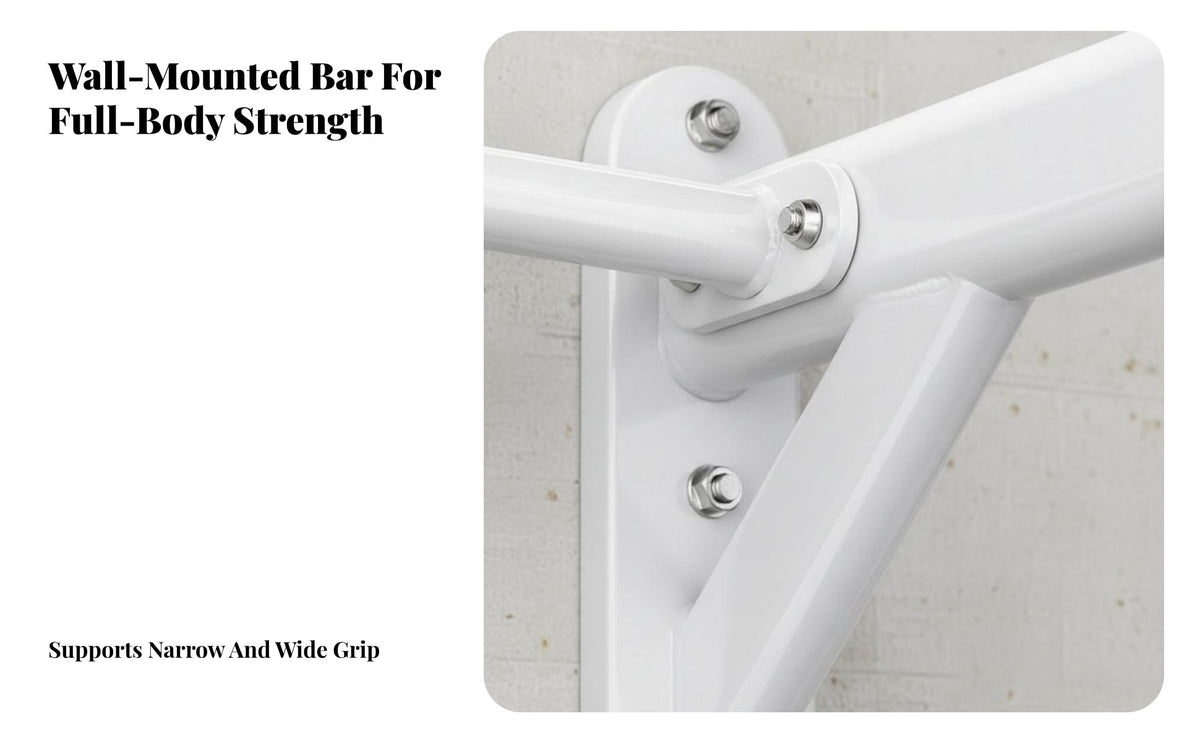 Heavy Duty Wall Mounted Pull up Bar Space-Saving Design Wall Mounted Pull-up Bar Non-Slip Foam Grips Multifunctional Station for Children, Beginners, Strength Training, Bodyweight Exercise, Calisthenics, Full-Body Workout