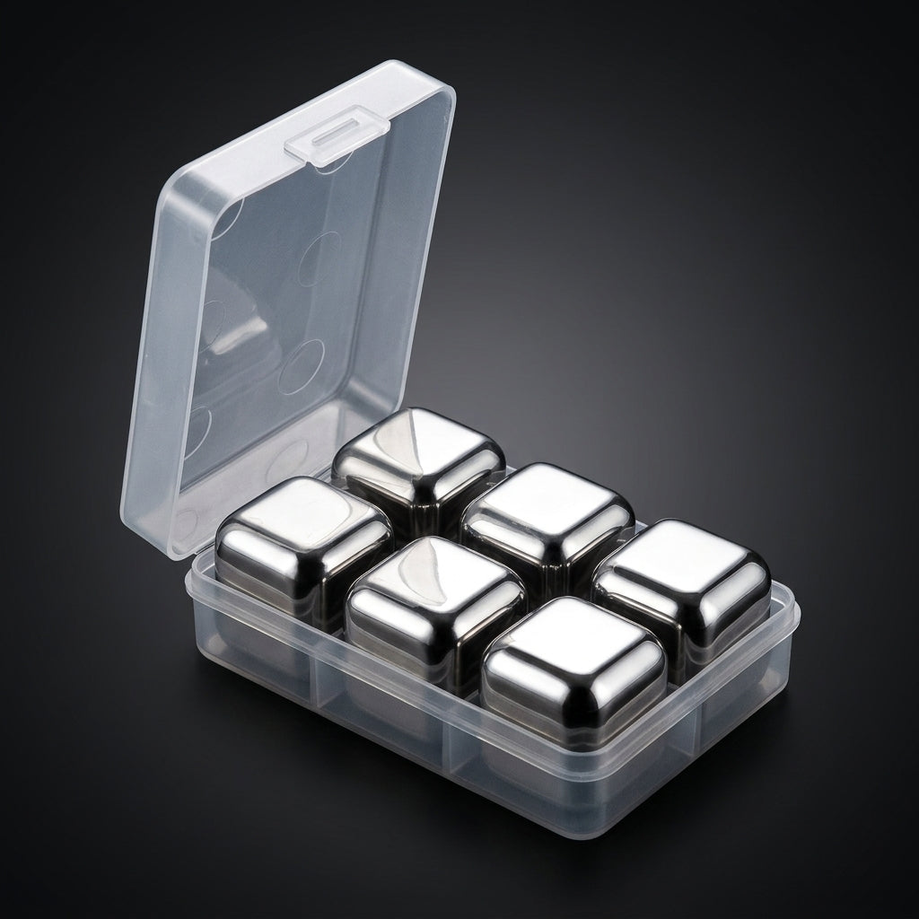 Birthday Gift for Him with Whisky Stones and Ice Tongs, 304 Stainless Steel Chilling Stones for Home Bar, Food Grade Liquor Chiller, Boxed Set