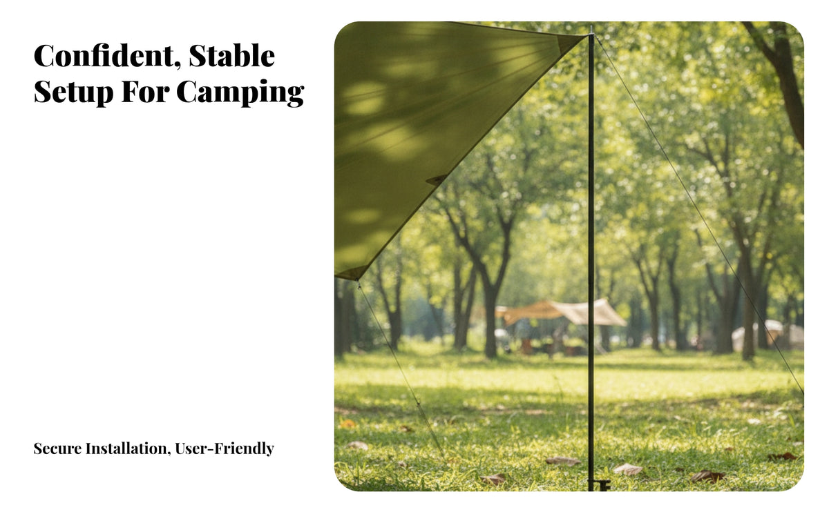 2 Pieces Adjustable Foldable Pole Set