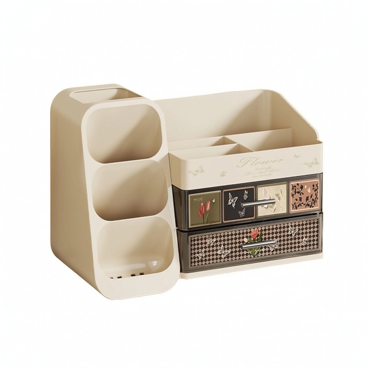 Makeup Organizer with Drawers Space-Saving Vanity Organizer with Drawers Easy to Clean Desktop Cosmetic Storage for Washroom