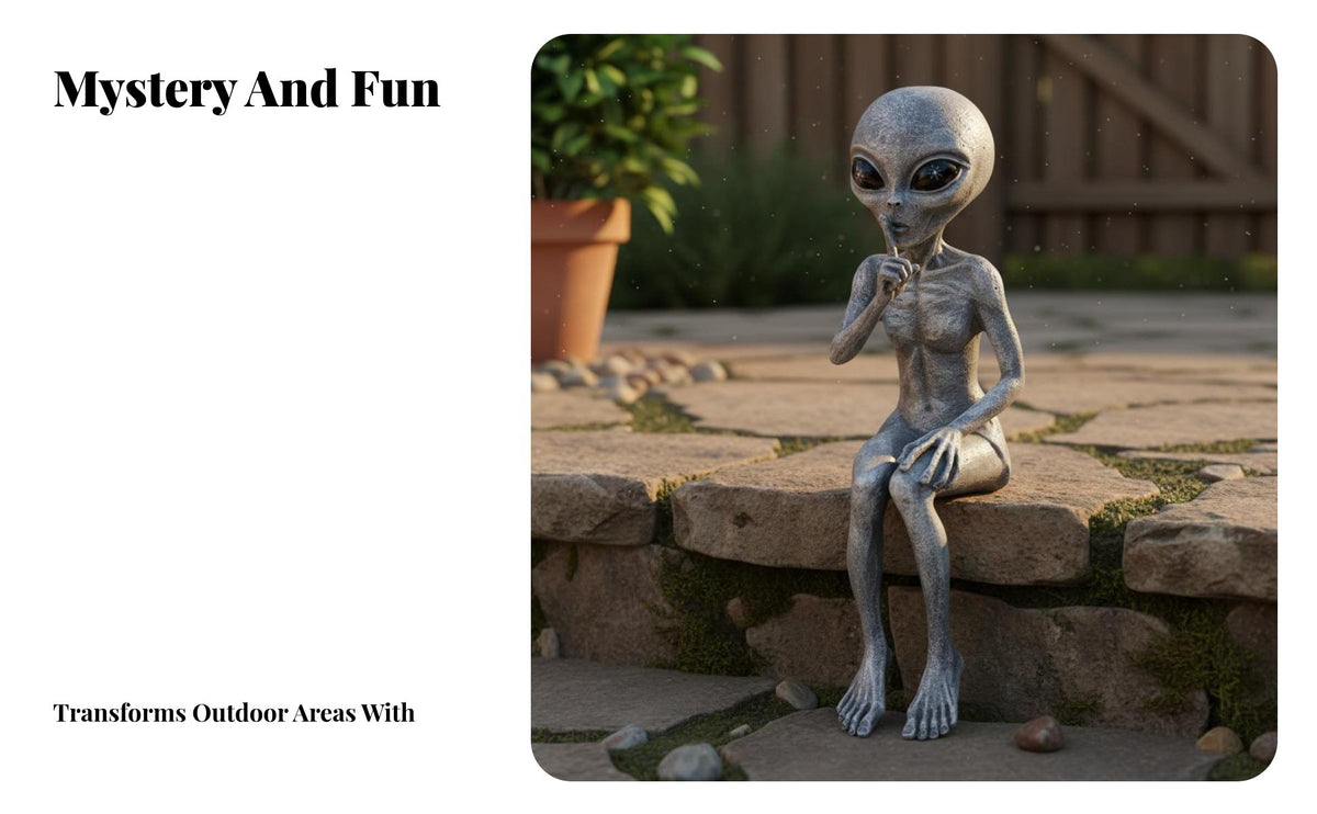 Alien Figurine Resin Alien Garden Ornament Novelty Gift Sculpture for Enthusiasts