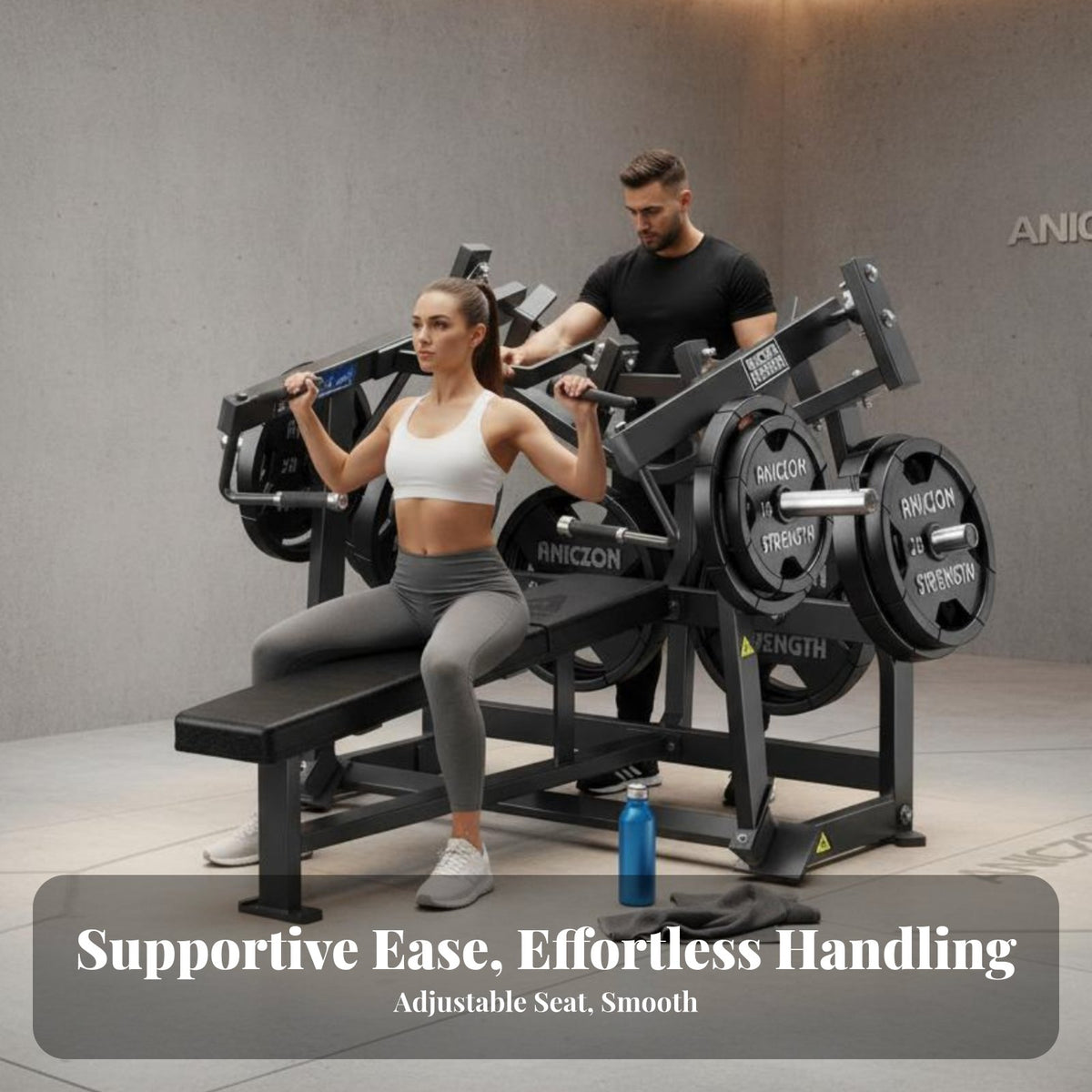 Design Press Machine Commercial Grade Combo Chest and Back Machine Heavy Duty Steel Frame Plate Loaded Strength for Personal Trainers
