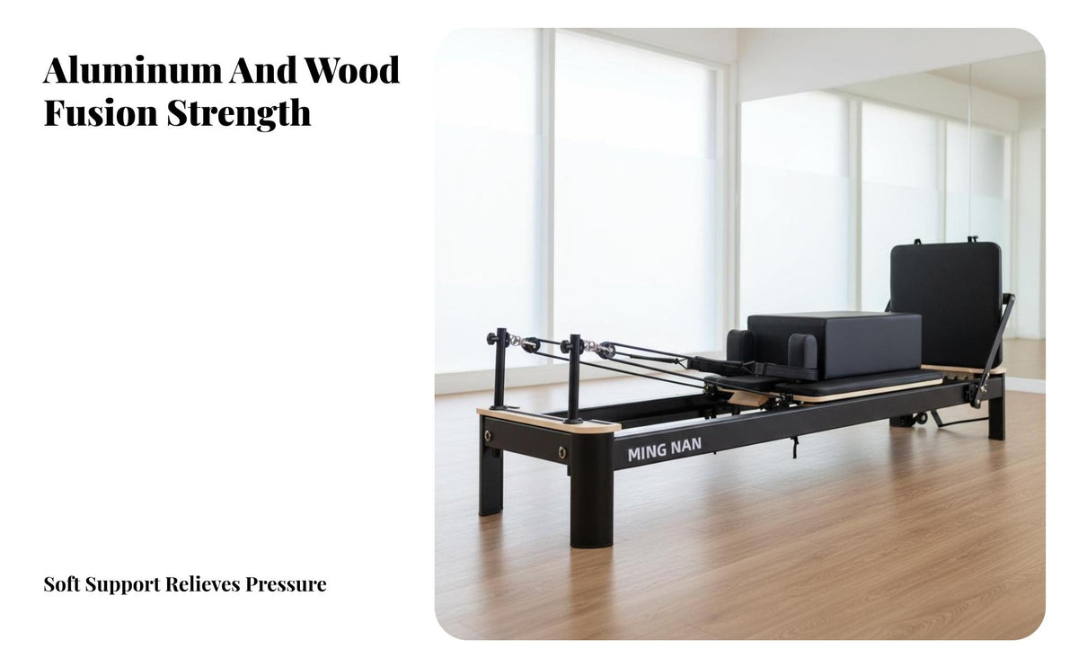 Pilates Reformer Adjustable Resistance Pilates Reformer Machine Wear-Resistant Leather Core Training Bed for Gym Owners, Beginners, Home