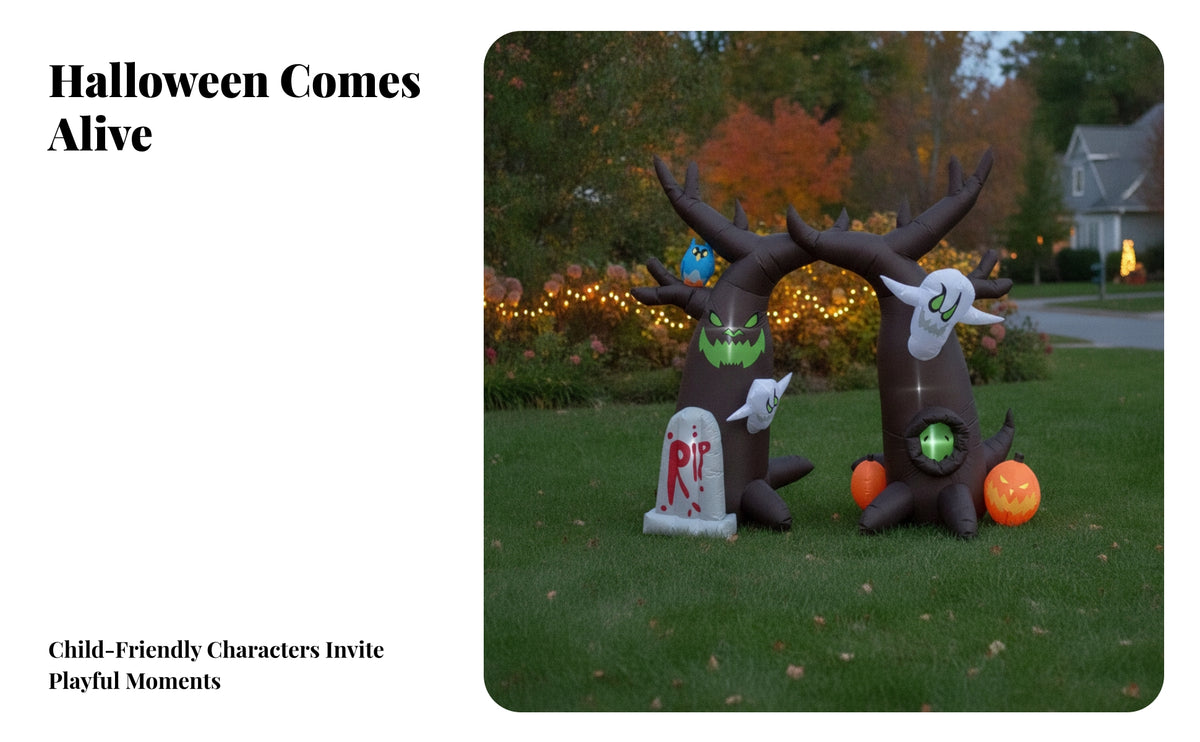 Halloween Inflatable Scary Tree Decoration for Outdoor Party and Yard, UK Plug