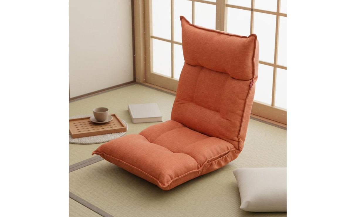 Space-Saving Japanese Design Tatami Chair Lightweight Foldable Lazy Sofa Sturdy Frame Adjustable Floor Chair Breathable Textile for Gamers