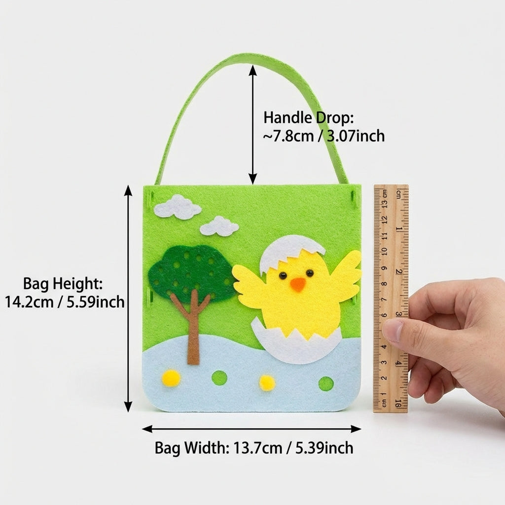 DIY Easter Bunny Gift Bag Handmade Fun Easter Cloth Tote Bag Kit Easy to Use for Party Guests, Home Crafting, Classroom Activities, Holiday Decoration