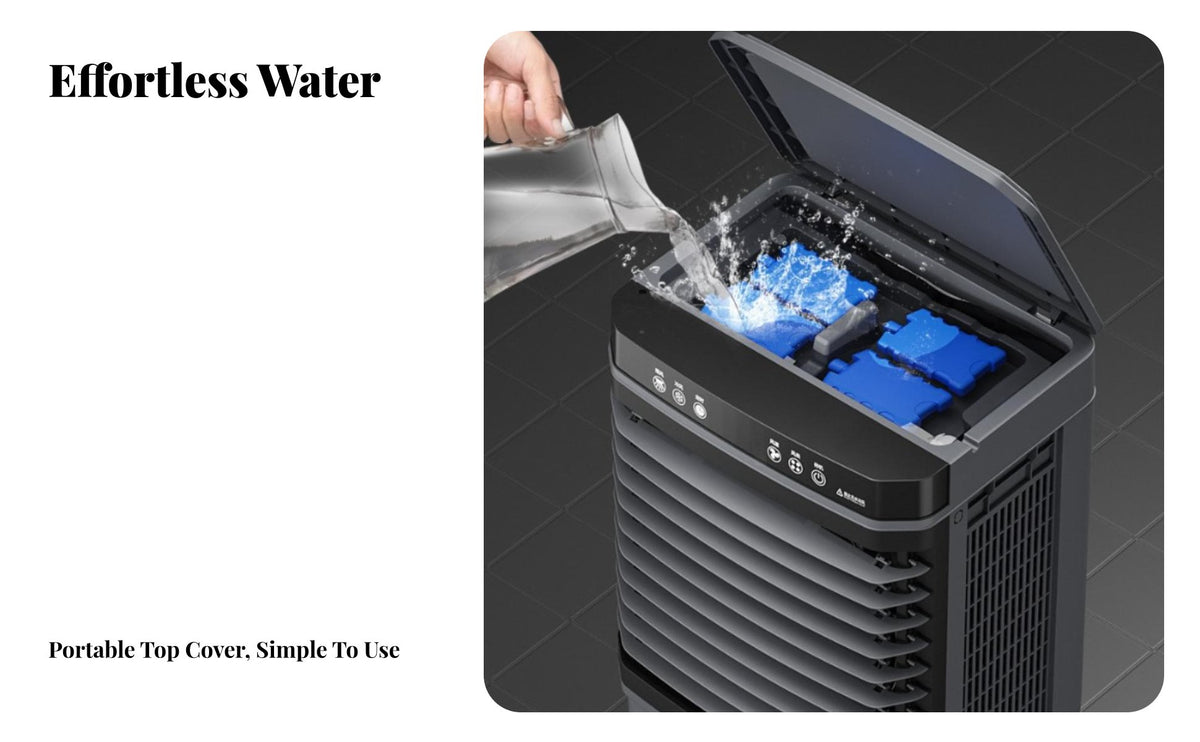 Industrial Air Chiller Multiple Speeds Mobile Water-Based Chiller Fan Quiet Water Cooling Fan for Warehouse, Restaurant, Supermarket