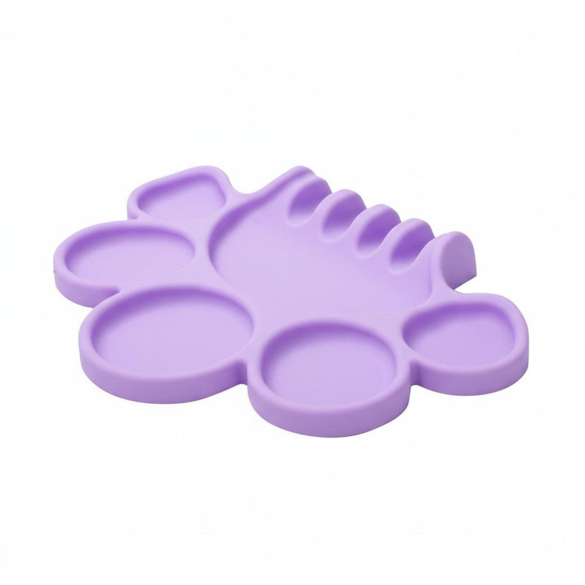 silicone Paint Tray Palette Brush Holder Easy to Child-Friendly Art Palette Paw Print Mixing Tray for Beginners