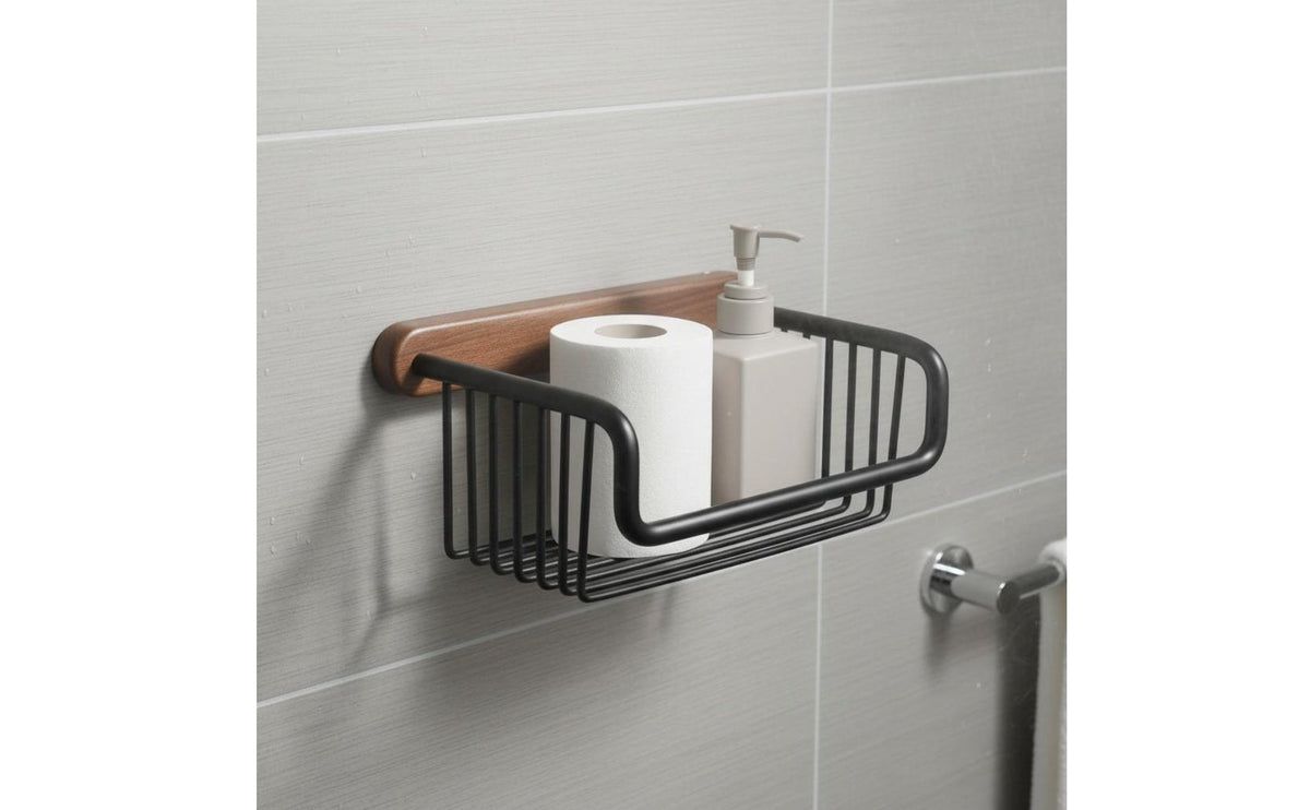 Toilet Papers Shelf Drill Installation Wall Mounted Tissue Holder Aerospace Aluminum Frame Metal Wire Storage Basket for Restroom