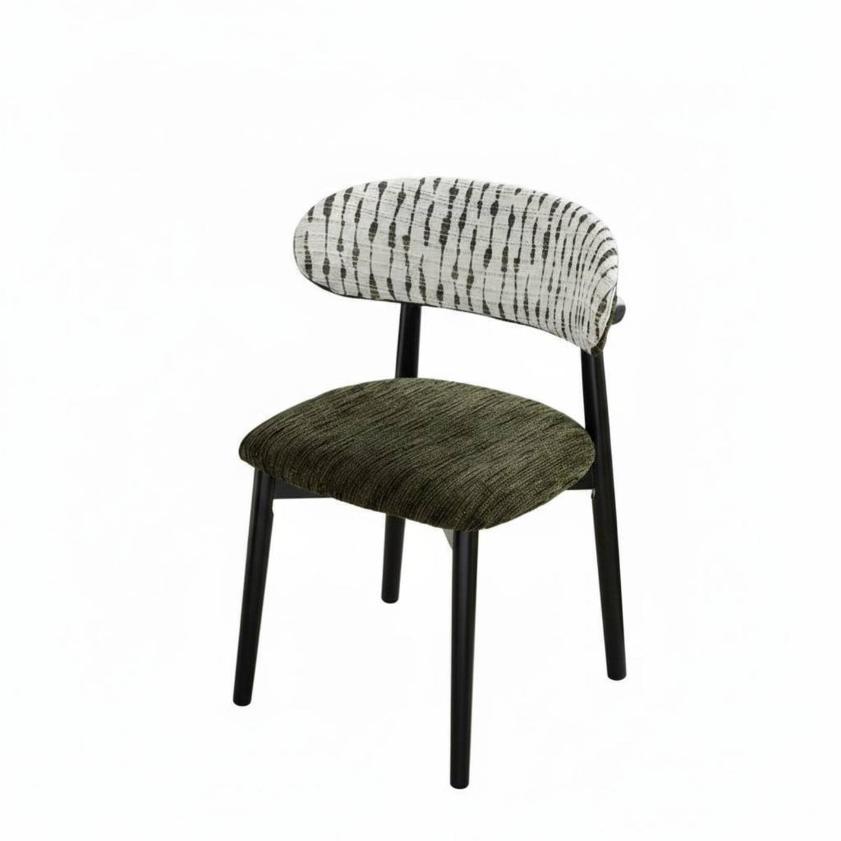 Retro Design Upholstered Chair with Curved Back Soft Upholstery Upholstered Curved-Back Chair Comfortable Household Furniture Stable Frame for Homeowners, Families, Restaurant Owners, Dining Room, Kitchen, Cafe, Home Office