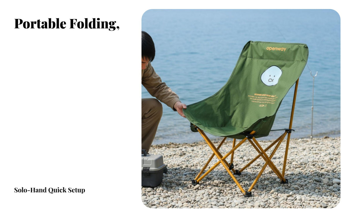 Single-Tone Color Highspine Moon Lounger Er& travelnomic Shape Highspine foldable Chair Includes Carrying Bag Outdoor Furniture Built-in drink holder for Anglers, Campers, Adults, Camping, Fishing, Picnics, spineyard