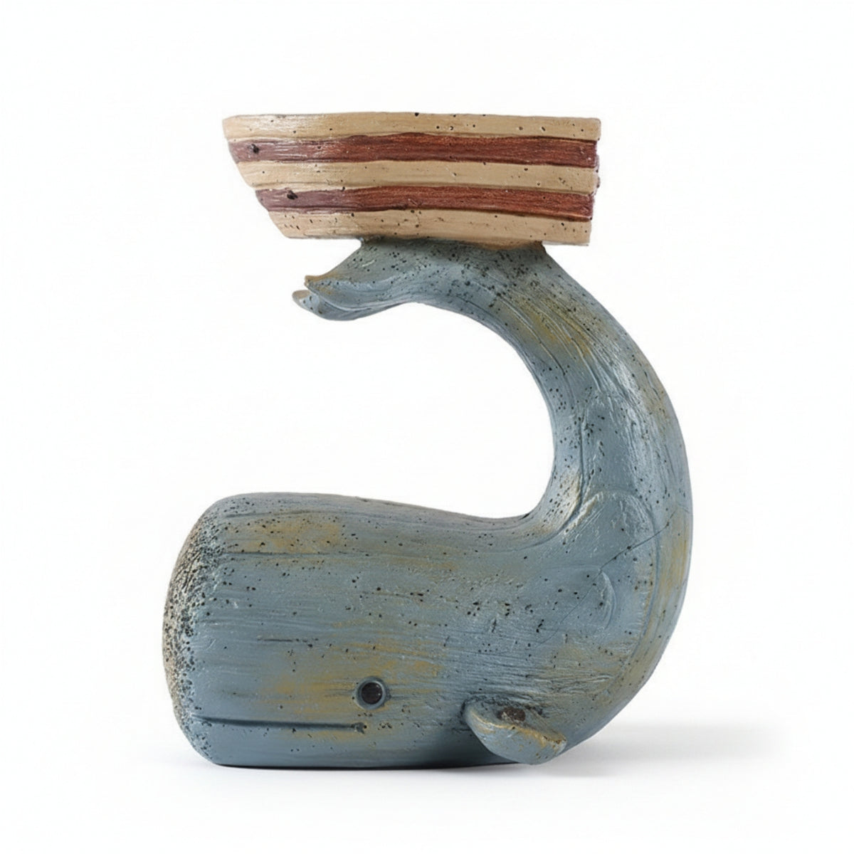 Weathered Resin Marine Mammal Candle Holder Tabletop Candle Holder with Tray Non-Slip Marine Mammal Figurine Compact for Living Room, Office