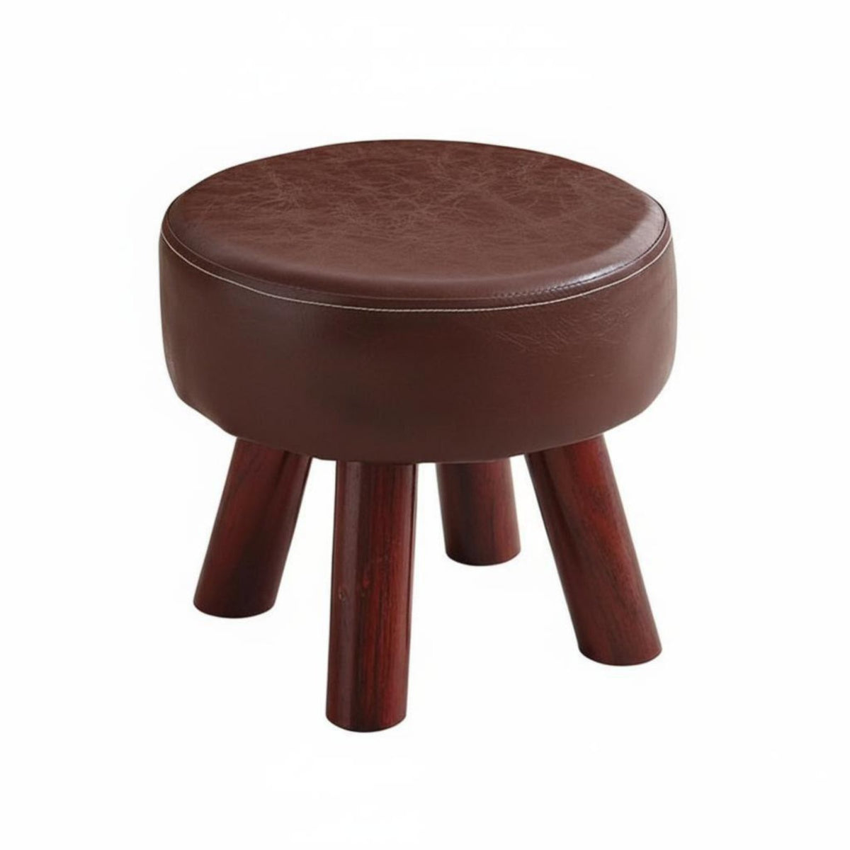 Multi-Functional Round Wooden Stool Comfortable Seating Round Four-Legged Stool sturdy Footrest Minimalist Design for Adults, household members, Seniors, Living Room, Entryway, Bedroom, Study
