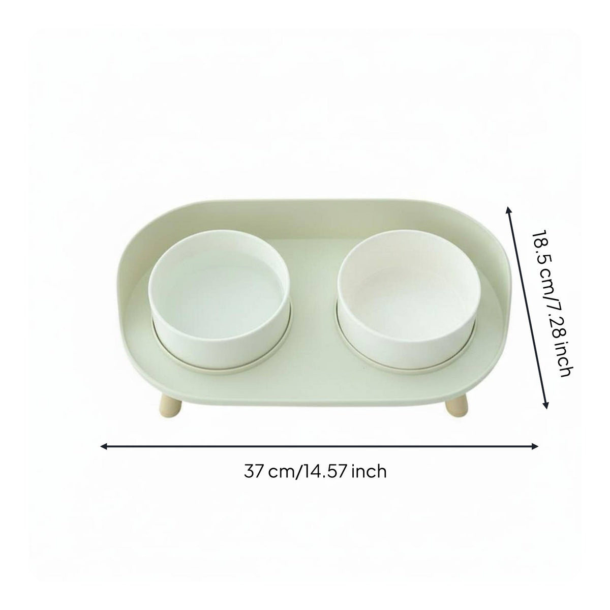 Double Ceramic Feline Bowls Anti-Slip Elevated Feline Bowl Easy to Clean