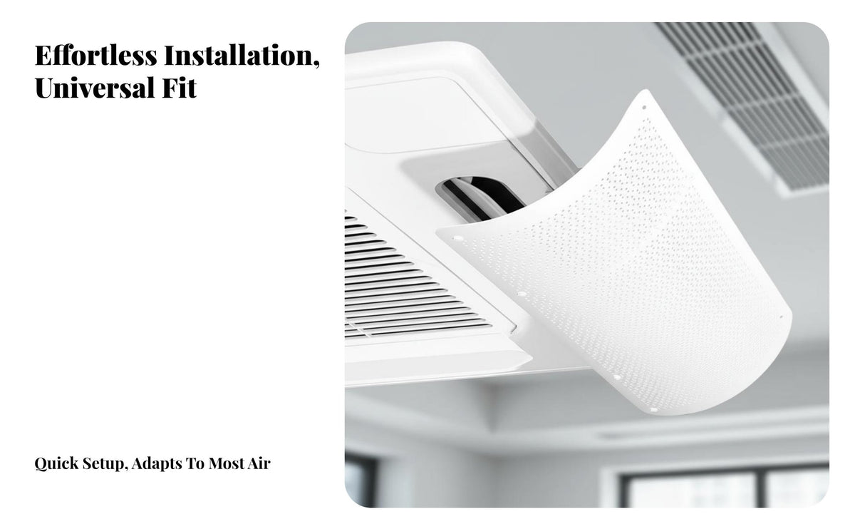 Improved Airflow Control Central Air Conditioner Wind Deflector Drill-Effortless Installation Anti-Direct Blowing Guard Universal Fit Air Conditioner Deflector Long-Lasting ABS Material for Elderly, Children, Families, Bedroom, Study Room, Home, Nursery