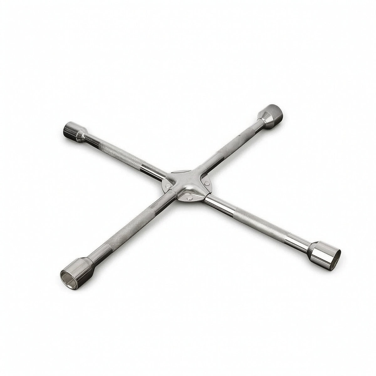 Four-Way Lug Wrench Chrome-Plated Four-Way Cross Wrench 18-Inch for Garage