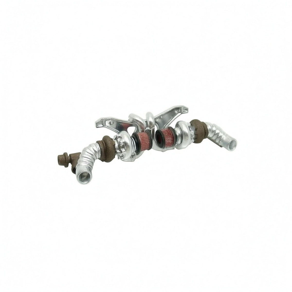 Twin Pipe Model Car Exhaust Silver Finish Scale Tailpipe Single-Unit Custom Style Auto Part Long-Lasting