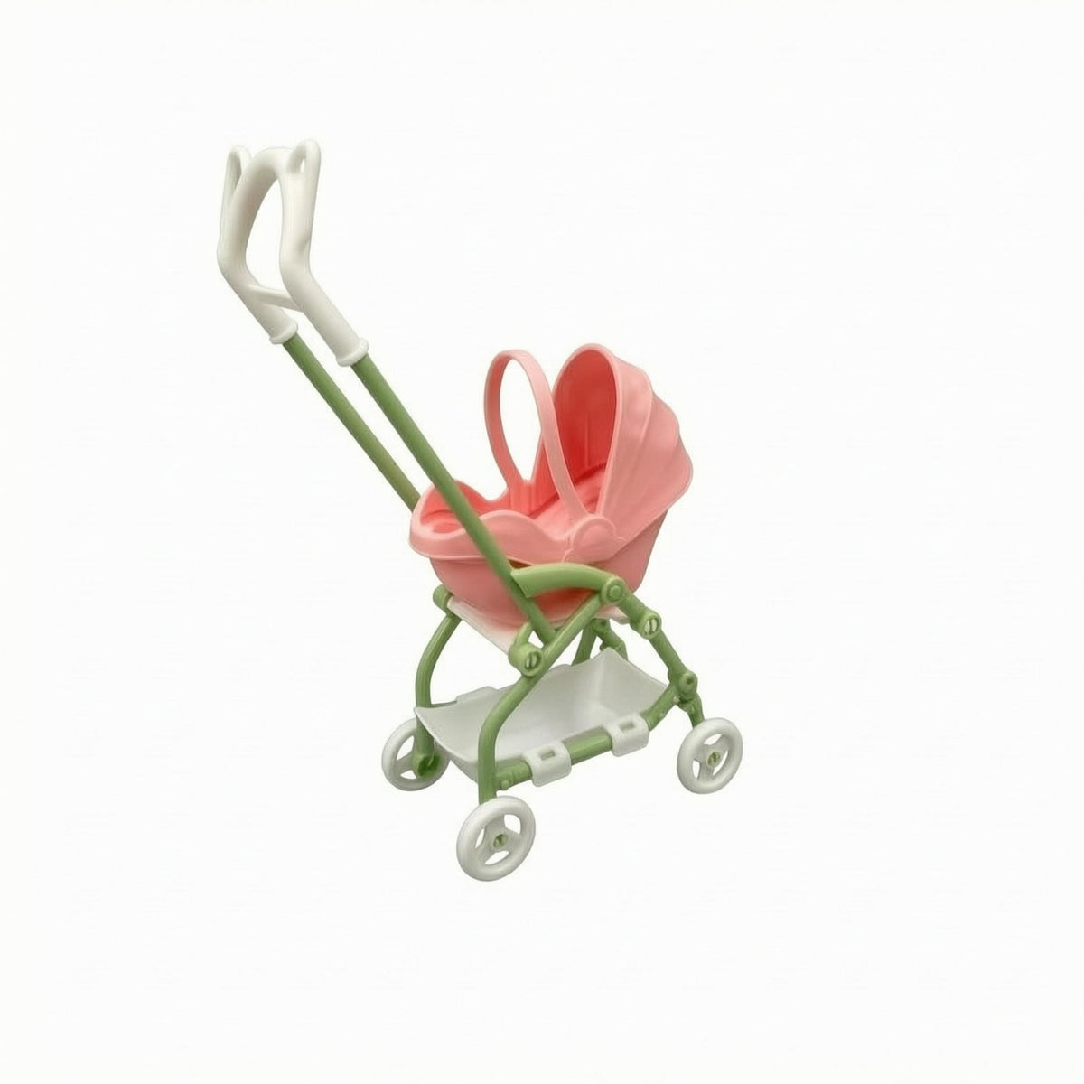 Realistic Design Foldable Doll Pushchair Lightweight Mini Toy Stroller Compact Baby Stroller Toy Four Wheels
