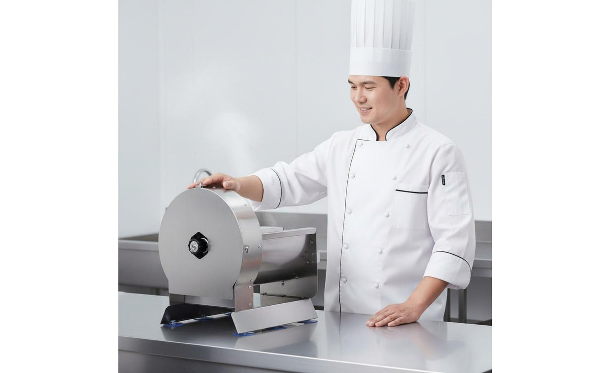 Heavy Duty Commercial Stainless Steel Cutter High Performance Commercial Vegetable Cutter Easy to Clean Slicing Machine Even Cutting for Restaurant Owners, Juice Bar