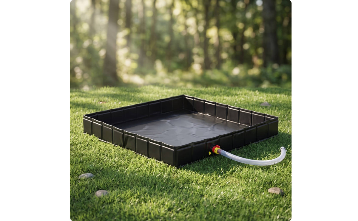 Shower Pan with Drain Hose Foldable Shower Pan Saving Water Collection Basin for , Rv Journeyers, Camping, Tents