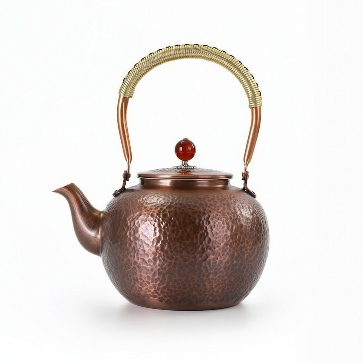 Copper Teapot with Strainer Compact Hammered Copper Tea Kettle Practical Cookware for Home Kitchen