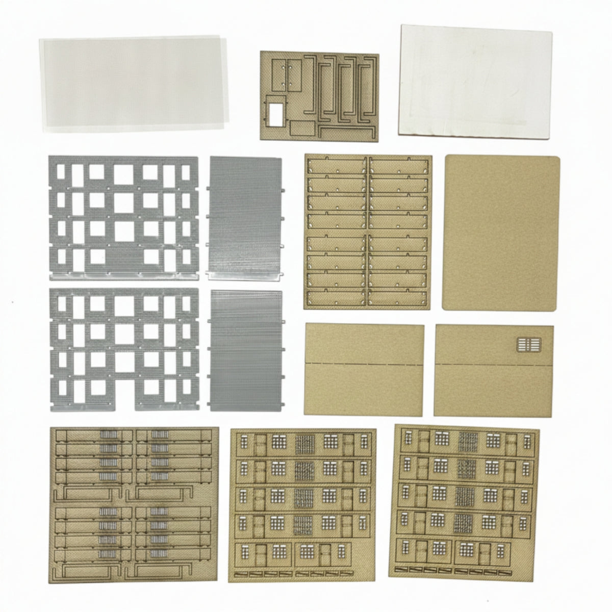 Model Building with Balconies Pre-Cut Apartment Model Kit Paintable Multi-Story for Modelers, Railway Layouts, Dioramas